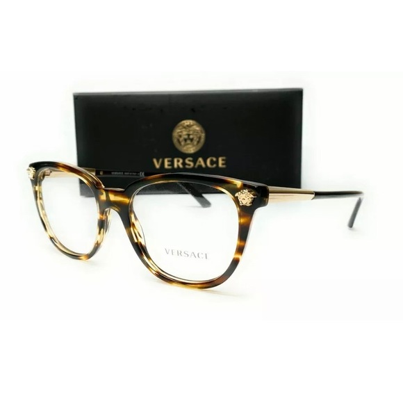 Versace VE3242 5202 Striped Havana Eyeglasses 54mm - Picture 7 of 7